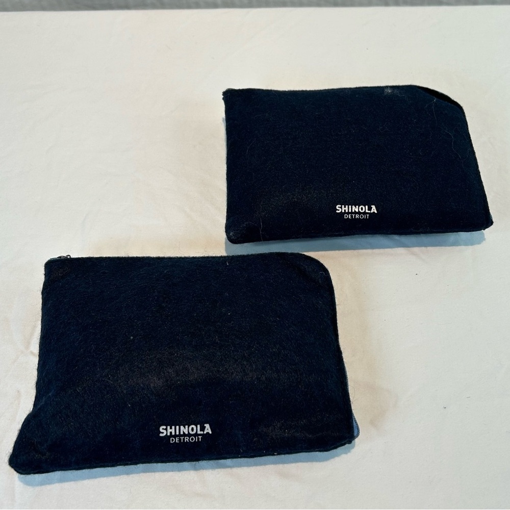 Shinola Detroit x American Airlines 2 Travel blue zip Bags Biz class w/content